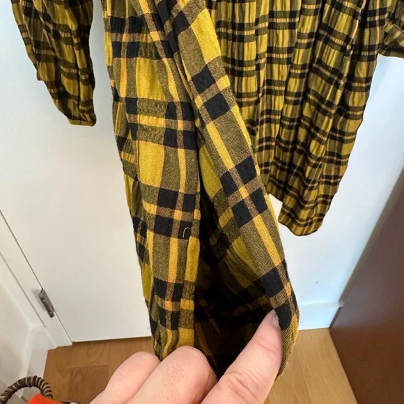 Wray Mini Quinn Dress Gold Plaid Brand New Without Tags - Picture 7 of 10